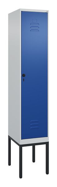 C+P luierkluis Classic PLUS met middenwand, frame, 2120x400x500mm, 7035/5010, veiligheidsdraaigrendel, 0800307-12F S10003