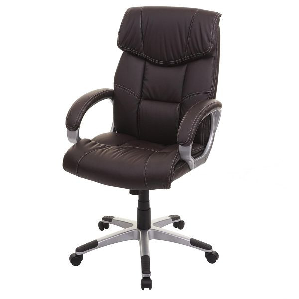Mendler bureaustoel HWC-A71, directiestoel, bureaustoel, imitatieleer, koffiebruin, 74185