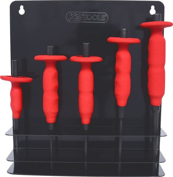 KS Tools ponsset met handbeschermingshandvat, 5-delig 3-8mm, 156.0000