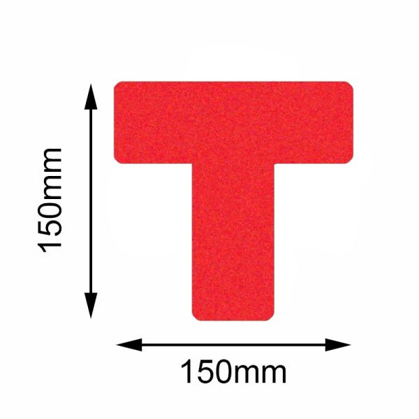 Mehlhose vloermarkering Safety rood T-stuk 150x150mm, VE: 10 stuks, KSRT1V10
