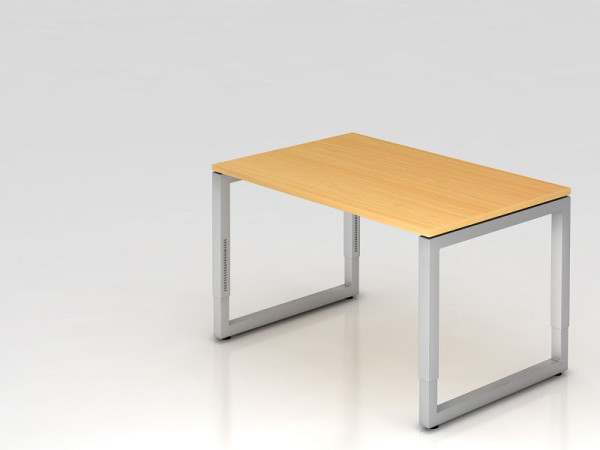 Hammerbacher bureau O-voet vierkant 120x80cm beuken, rechthoekige vorm met zwevend tafelblad, VRS12/6/S