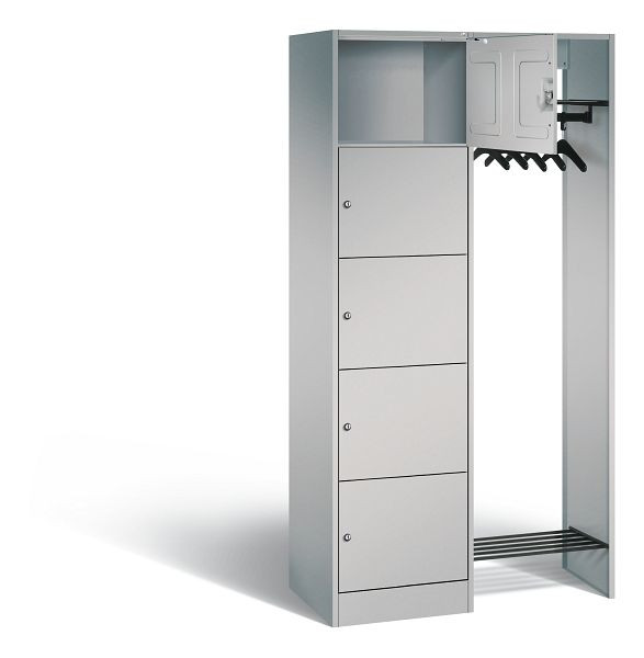 C+P open garderobe serie 8070, H1950xW960xD480mm, kleur: wit aluminium, 82700-00 S10030