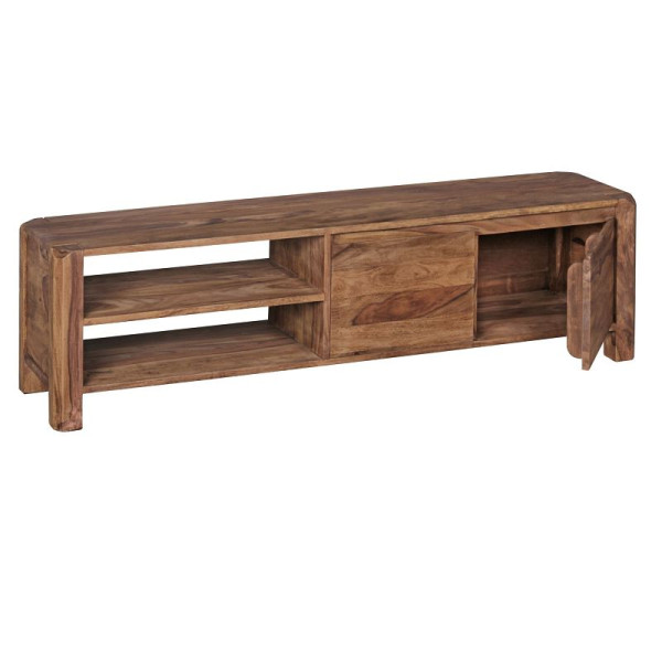Wohnling lowboard BOHA massief sheeshamhout 140 cm, opbergvakken landelijke stijl, onderkast 40 cm, WL1.743
