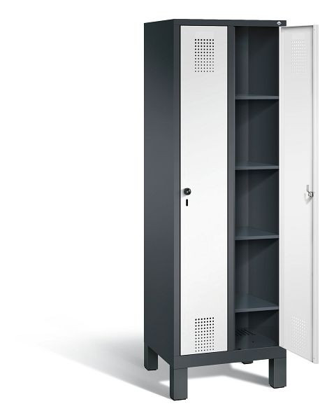 C+P washok Evolo, H1850xB610xD500mm, kleur: zwartgrijs / verkeerswit, 48010-20B S10023