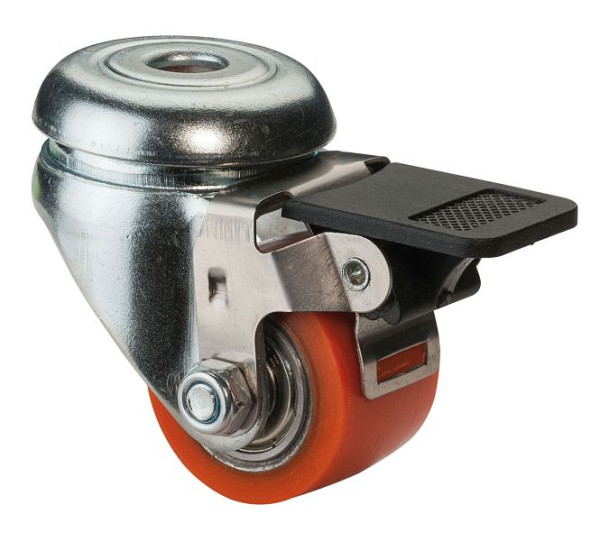 BS-rollen compactrol met rem, wielbreedte 25 mm, wiel-Ø 35 mm, 100 kg, polyurethaan loopvlak, kogellager, verpakking van 2, A621.C10.035