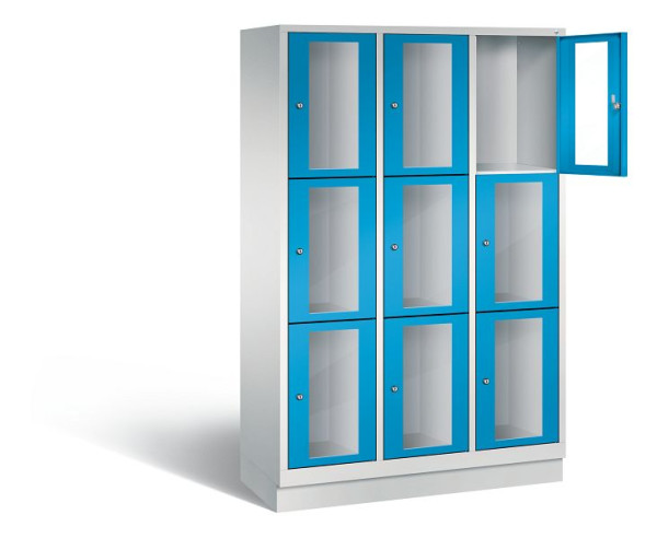 C+P lockerkast Classic, H1800xB1200xD500mm, kleur: lichtgrijs / lichtblauw, 8020A323 S10003