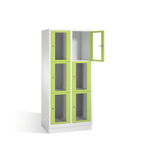 C+P lockerkast Classic, H1800xW810xD500mm, kleur: lichtgrijs / virid groen, 8020A223 S10007