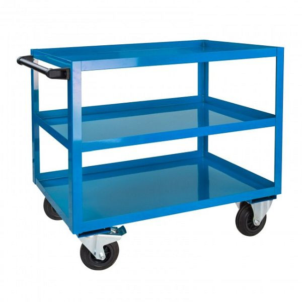 ADB tafelwagen/montagewagen met 3 niveaus, kleur: lichtblauw (RAL 5012), afmetingen BxHxD: 1000 x 915 x 500 mm, 21044