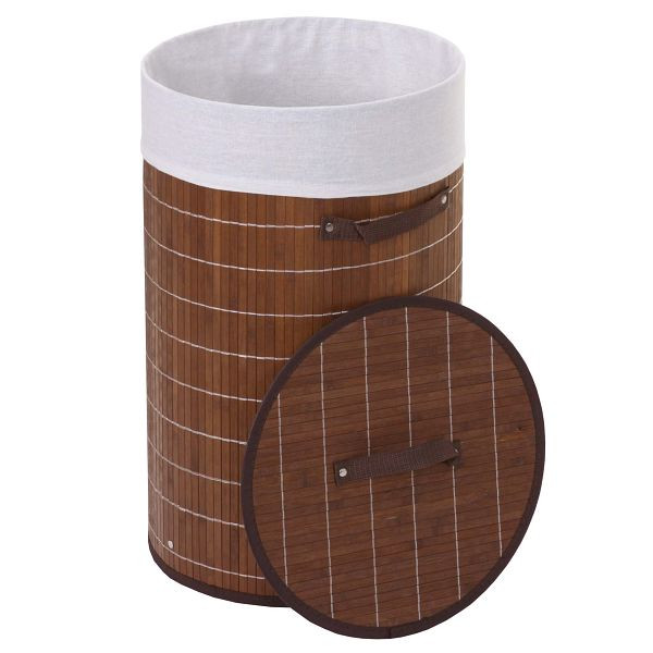 Mendler wasmand HWC-C21, Wasmand wasmand wasmand wasbak wasbak, bamboe ca. 59x35cm 50l, bruin, 61133