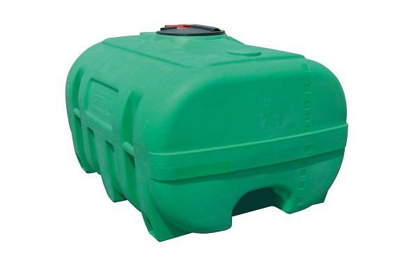 Cemo PE-vat 3000 liter koffervormig, met scharnierend deksel, Ø 380 mm, groen, 11512
