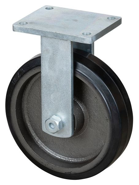 BS Rollen zwaarlastwiel, bokwiel, wielbreedte 75 mm, wiel-Ø 300 mm, draagvermogen 850 kg, zwarte elastische banden, gegoten, kogellagers, RR110.B81.301