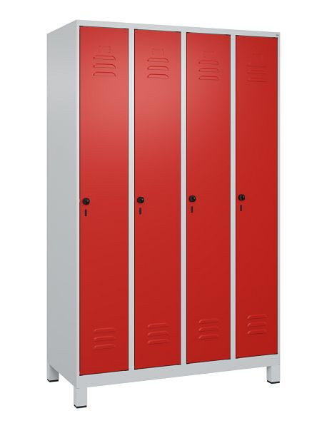 C+P luierkluis Classic PLUS met middenwand, voeten, 4 vakken, 1950x1200x500mm, 7035/3020, veiligheidsdraaigrendel, 080010-40F S10002