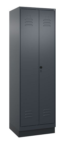 C+P Umkleidespind Classic PLUS SW, Sockel, 2 Abteile, 1950x600x500mm, 7016/7016, Drehriegel, 080022-20 S10012