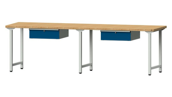 ANKE werkbanken werktafel, model 193, 2800 x 800 x 840 mm, RAL 7035/5010, BMP 40 mm, 401.464