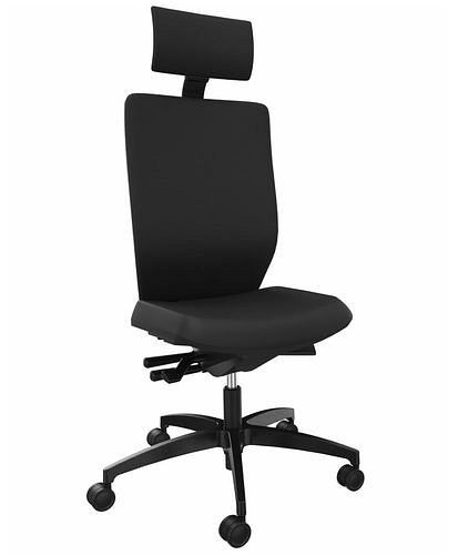 DENIOS Stilo ES operator bureaustoel, Syncro 3D balance technologie, neksteun, zwart, 292423