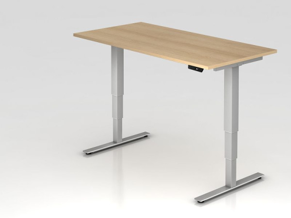 Hammerbacher zit-sta bureau elektrisch 160x80cm eiken, werkhoogte 63,5 -128,5 cm, VXDSM16/E/S