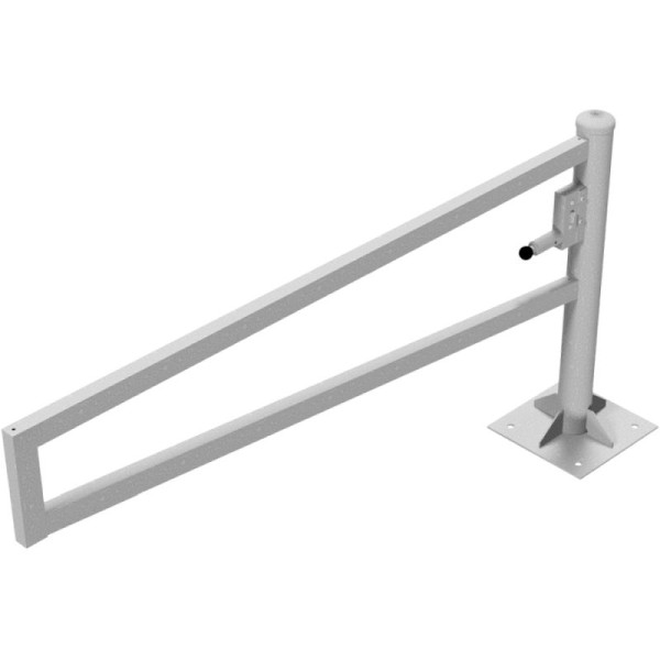 Stone HGS slagboom 360° draaibaar, 2000 mm/zonder verf, profielcilinderslot met verschillende sleutels, voor deuvels met voetplaat (360x360mm), 4013.20zp