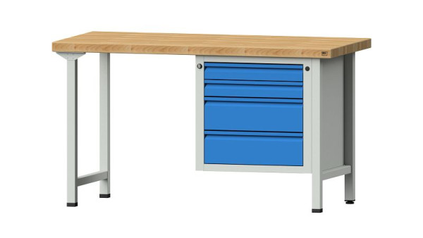 ANKE werkbanken combinatie werkbank, model 707 E, 1500 x 700 x 850 mm, RAL 7035/5012, BMP 50 mm, 510.533