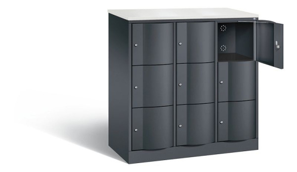 C+P lockerkast Resisto, H1255xB1148xD540mm, kleur: zwart-grijs, 8573-372 S10690
