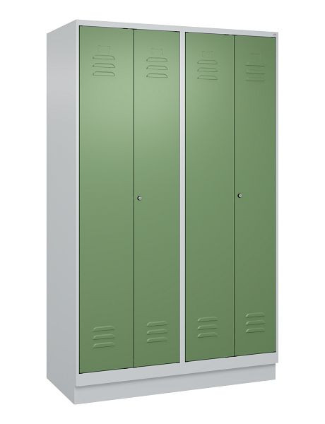 C+P luierkluis Classic PLUS SW, onderstel, 4 vakken, 1950x1200x500mm, 7035/6011, cilindersloten, 080022-40 S10021