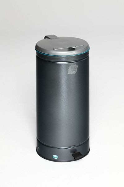 VAR grootvolume afvalbak (GVA), 66 l, met voetpedaal, antiek zilver, structuur, 2114