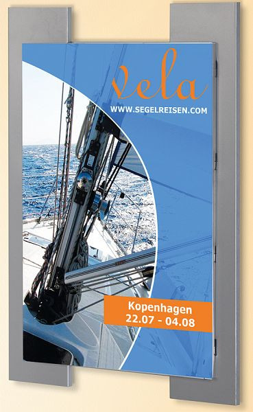 Kerkmann posterhouder Look DIN A1, B 754 x D 20 x H 1000 mm, aluminium zilver/transparant, 43652914