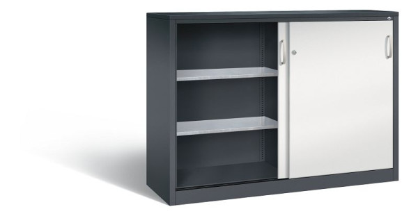 C+P schuifdeurkast Acurado, H1200xB1600xD500mm, kleur: zwartgrijs/lichtgrijs, 2157-092 S10010