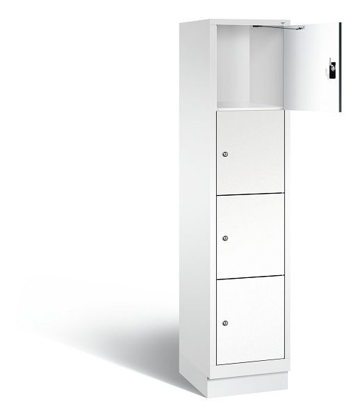 C+P lockerkast Evolo, H1800xB420xD500mm, kleur: verkeerswit / decor wit, 48020-124 S10151