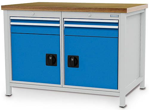 Bedrunka + Hirth box werkbank serie 1200 R18-24, 1x 50, 1x 100 mm, 1x 50, 1x 100 mm, volledig uittrekbare lades, 1200 x 750 x 859 mm, 03.12.05V