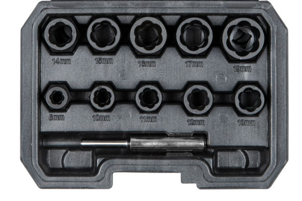 SW stalen spiraalfluit inzetstukken, 3/8", 8-19 mm, 11 delig, 05585L