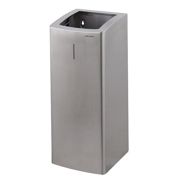 Air Wolf afvalbak met 50 liter inhoud, Alpha-serie, H x B x D: 661 x 265 x 280 mm, geborsteld roestvrij staal, 60-135