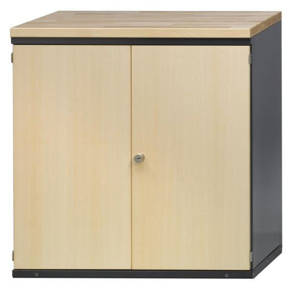 ANKE dressoir; 1084 x 1040 mm; Decor in RAL 7016 / beuken; Massief beuken blad 40 mm; 2 deuren; 2 planken vast