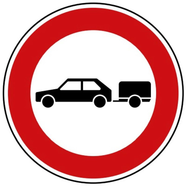Steen HGS verbod voor personenauto's met aanhanger nr. 257-56, 600mm /RA2/vlakke vorm 3mm, 257-56-223