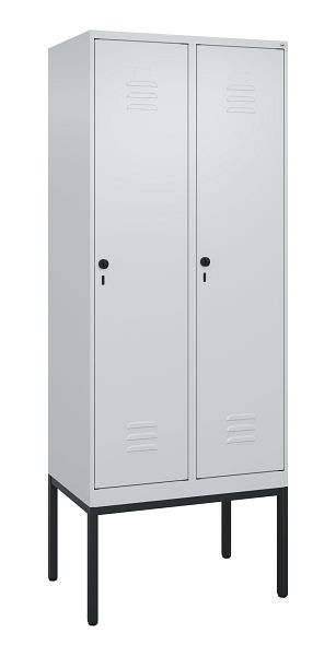C+P Umkleidespind Classic PLUS, Gestell, 2 Abteile, 2120x800x500mm, 7035/7035, Drehriegel, 0800307-22 S10009