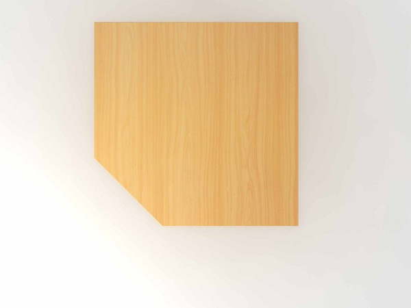 Hammerbacher verbindingsplaat trapeziumvorm/console/steunvoet beuken/wit, vierkante vorm met afgeschuinde hoek, VXBT12/6/W