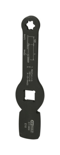 KS Tools 3/4" slag Torx E-sleutel met 2 slagvlakken, E18, 517.0908
