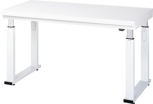 RAU werkbank serie adlatus 600 (elektrisch in hoogte verstelbaar), werkblad met hardlaminaat bekleding, 1500x740-1140x700 mm, 08-WB-150-070-H