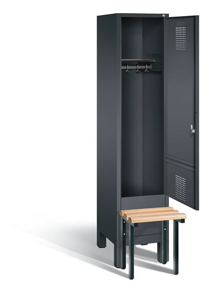 C+P Evolo garderobe, H1850xW420xD815mm, kleur: zwart-grijs, 48030-12 S10087