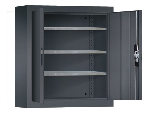 C+P wandkast serie 13, H830xB700xD300mm, kleur: zwart-grijs, verzonken handgreep, 134013-22 S10175