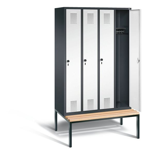 C+P Evolo locker, H2090xB1190xD815mm, kleur: zwartgrijs / verkeerswit, 48050-40 S10633