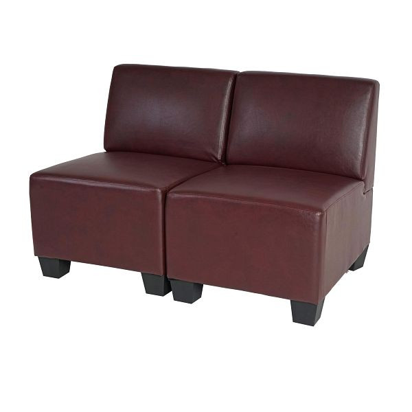 Mendler Modular 2-zits bank Couch Lyon, imitatieleer, roodbruin, zonder armleuningen, 2x75174