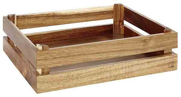 APS houten kist -SUPERBOX-, 35 x 29 cm, hoogte: 10,5 cm, acaciahout, geschikt voor GN 1/2, 11621