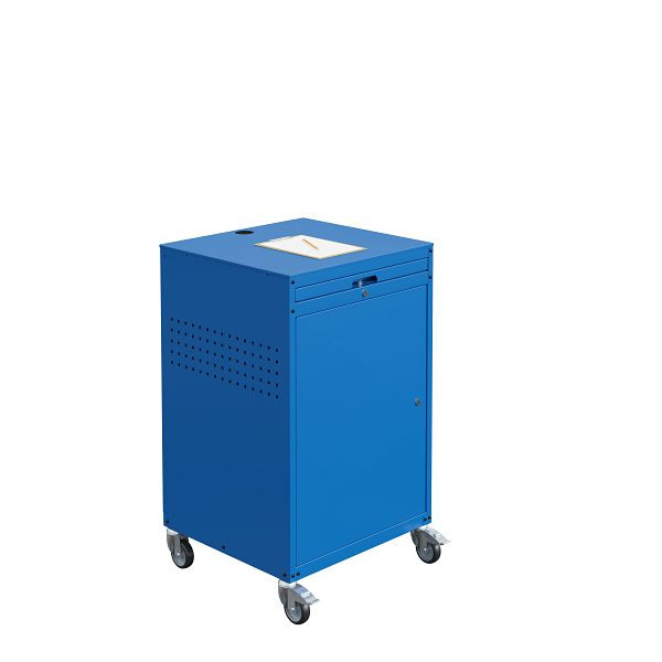 SOFAME computerkast MODULINFO B695 x D 660 x H 1005 op wielen, hemelsblauw RAL 5015, W040010026BIGC