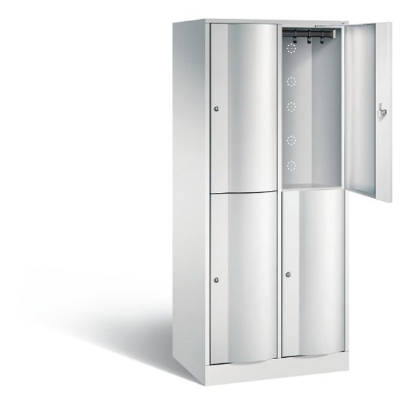 C+P locker dubbellaags Resisto, H1950xB772xD540mm, kleur: lichtgrijs, 8270-272 S10021