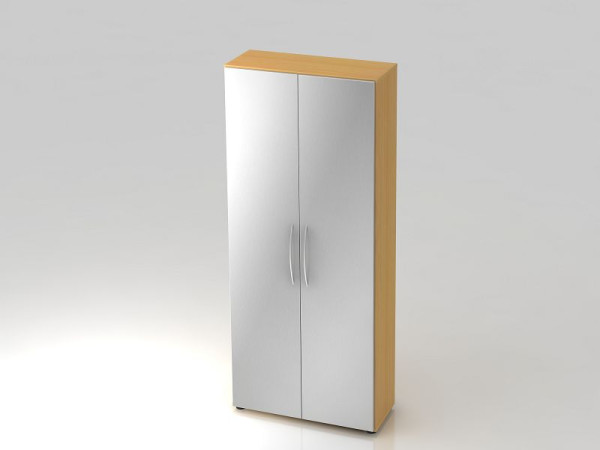 Hammerbacher kast 5OH 34, 6cm diepe beugelgreep beuken/zilver, 80x34,6x188 cm (BxDxH), V4100/6/S/BM