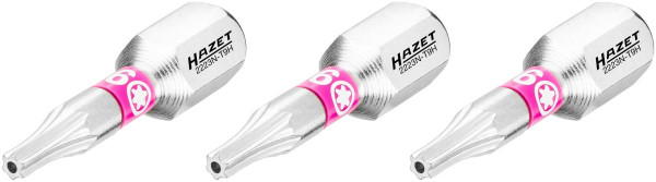 Hazet-bit, massieve zeskant 6,3 (1/4 inch), Tamper Resistant TORX®-profiel, T9H, aantal gereedschappen: 3, 2223N-T9H/3
