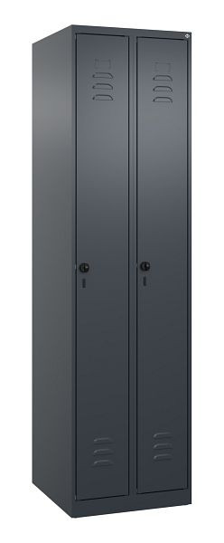 C+P luierkluis Classic PLUS, 2 vakken, 1850x500x500mm, 7016/7016, veiligheidsdraaigrendel, 080000-29 S10010
