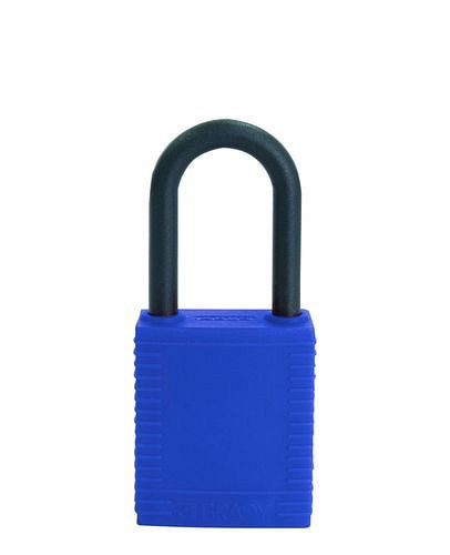 DENIOS veiligheidsslot met kunststof beugel blauw, niet geleidend, 209692