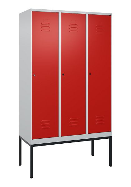 C+P luierkluis Classic PLUS met middenwand, frame, 3 vakken, 2120x1200x500mm, 7035/3020, cilindersloten, 0800307-32F S10017