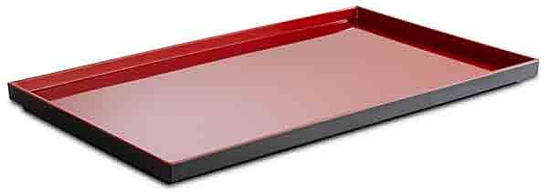APS GN 1/1 dienblad -ASIA PLUS-, 53 x 32,5 cm, hoogte: 3 cm, melamine, binnenkant: rood, glanzend, buitenkant: zwart, mat, 15455